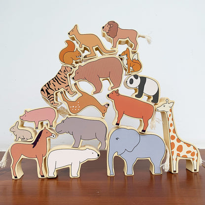 Animal Jenga Balance Building Blocks